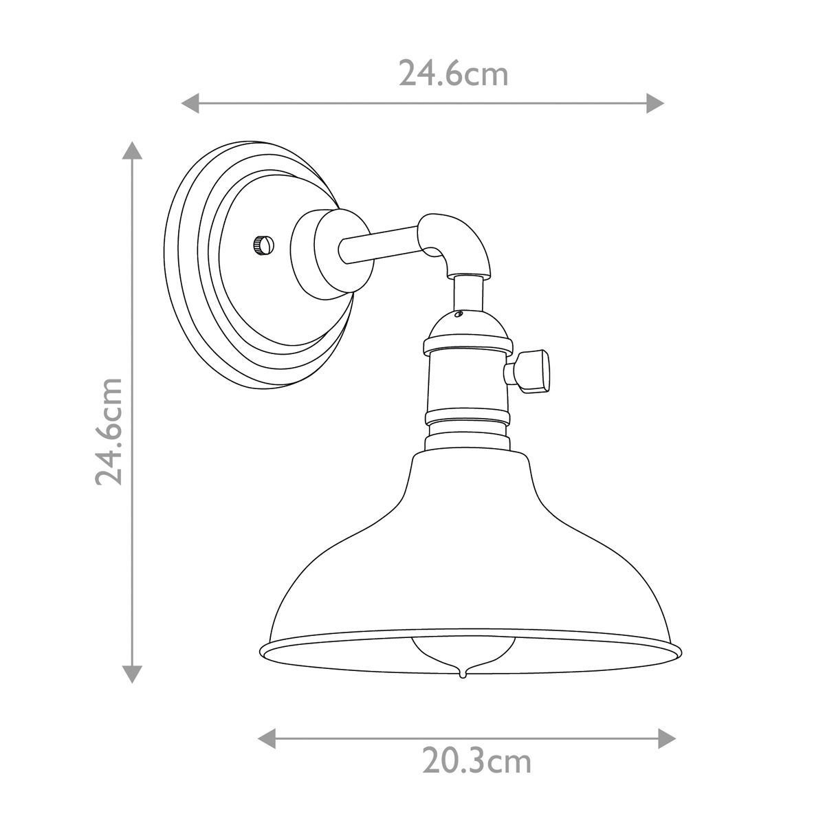 Cobson 1-flammige Wandleuchte - Poliertes Nickel - Natürliches Messing