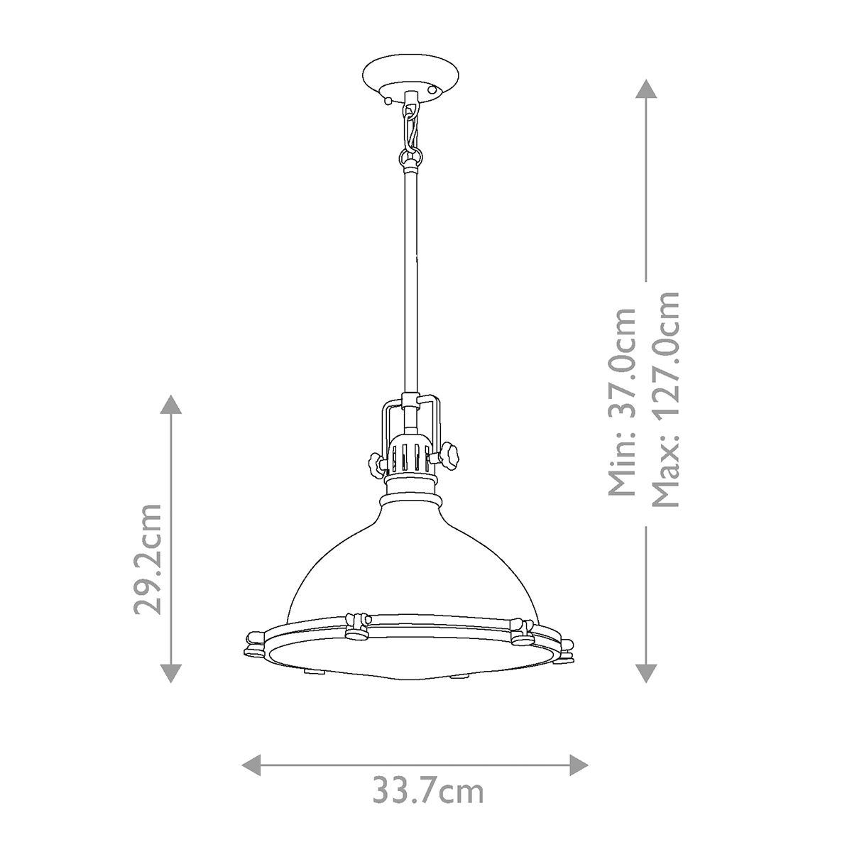 Hatteras Bay 1-flammige Pendelleuchte, mittelgroß, alte Bronze