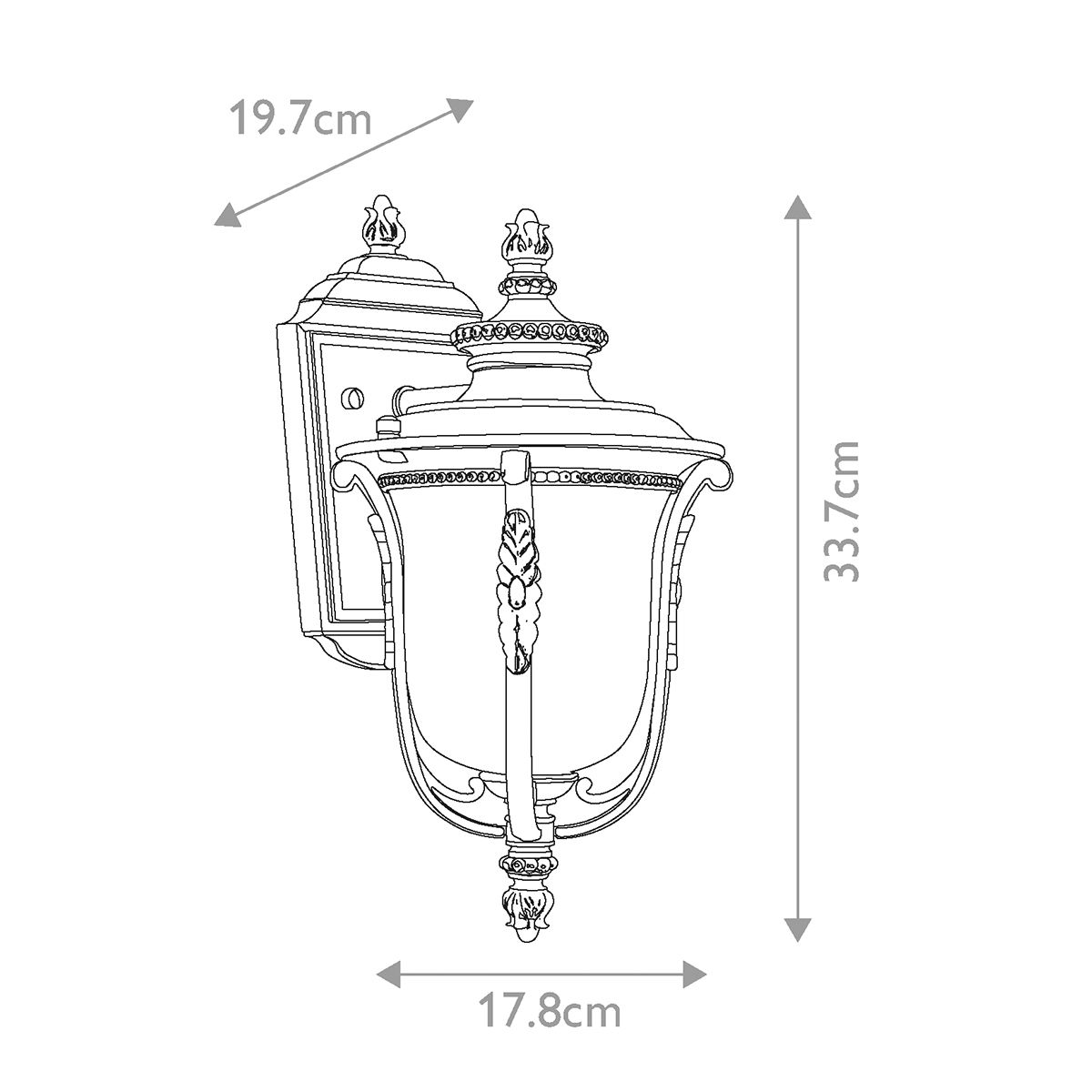 Luverne Kleine Wandlaterne mit 1 Licht - geriebene Bronze