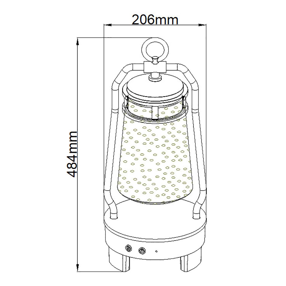 Tragbarer Bluetooth-Lautsprecher mit Laterne von Lyndon – UK-Stecker – Strukturiertes Schwarz