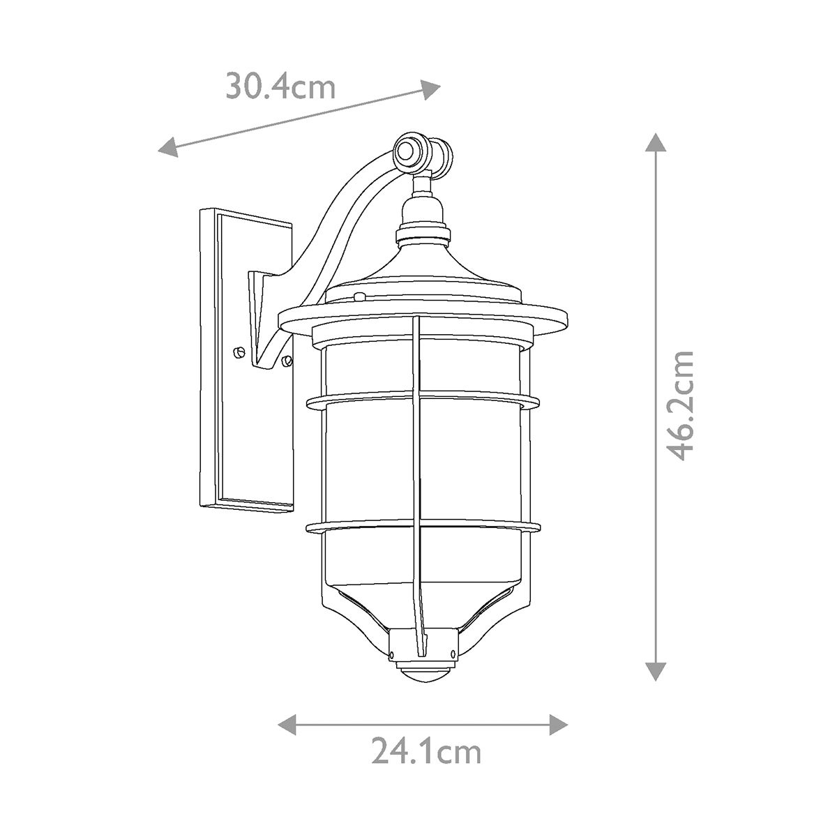 Royal Marine 1-flammige mittelgroße Wandlaterne - Antik-Schwarz