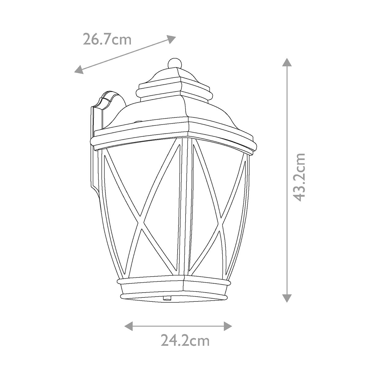 Tangier 1-flammige große Wandlaterne - Alte Bronze