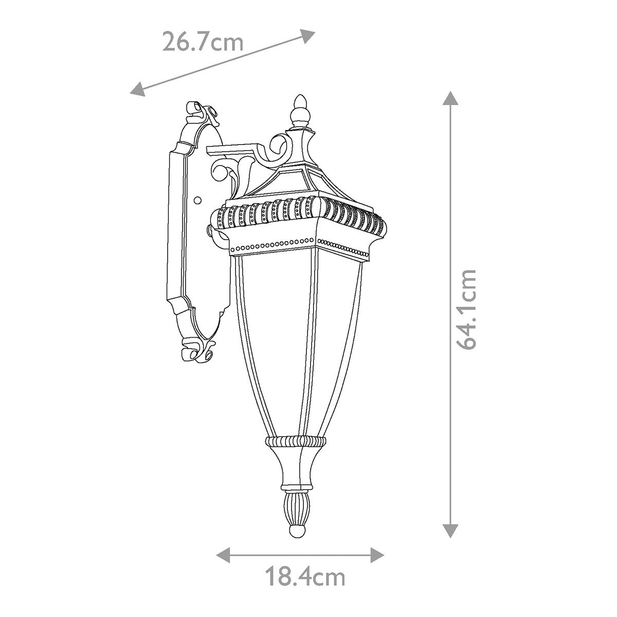 Venetian Rain Wandlaterne mit 2 Lichtern, mittlere Größe, gebürstete Bronze