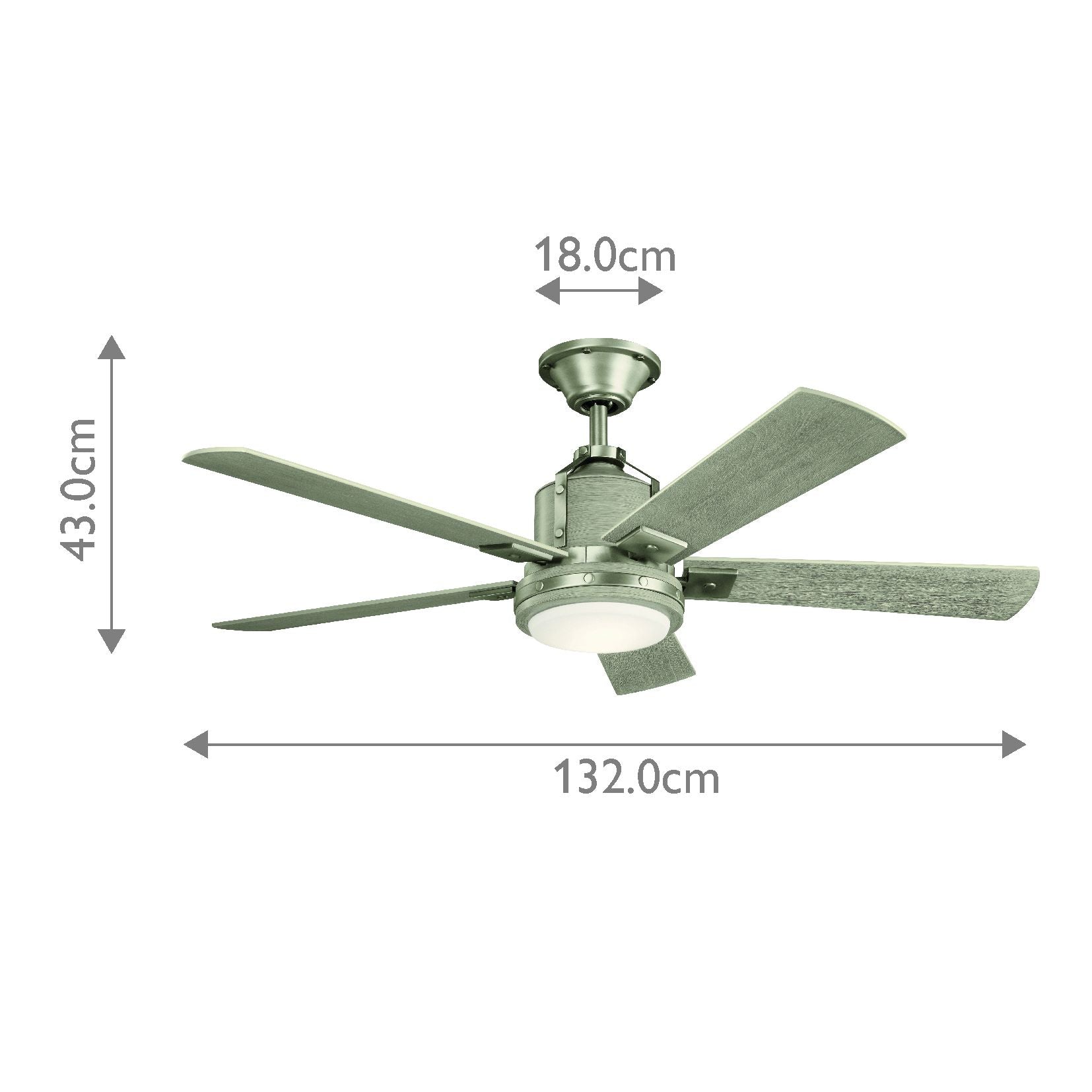 Deckenventilator-Abhängestangen - 45 cm - Satinweiß lackiert