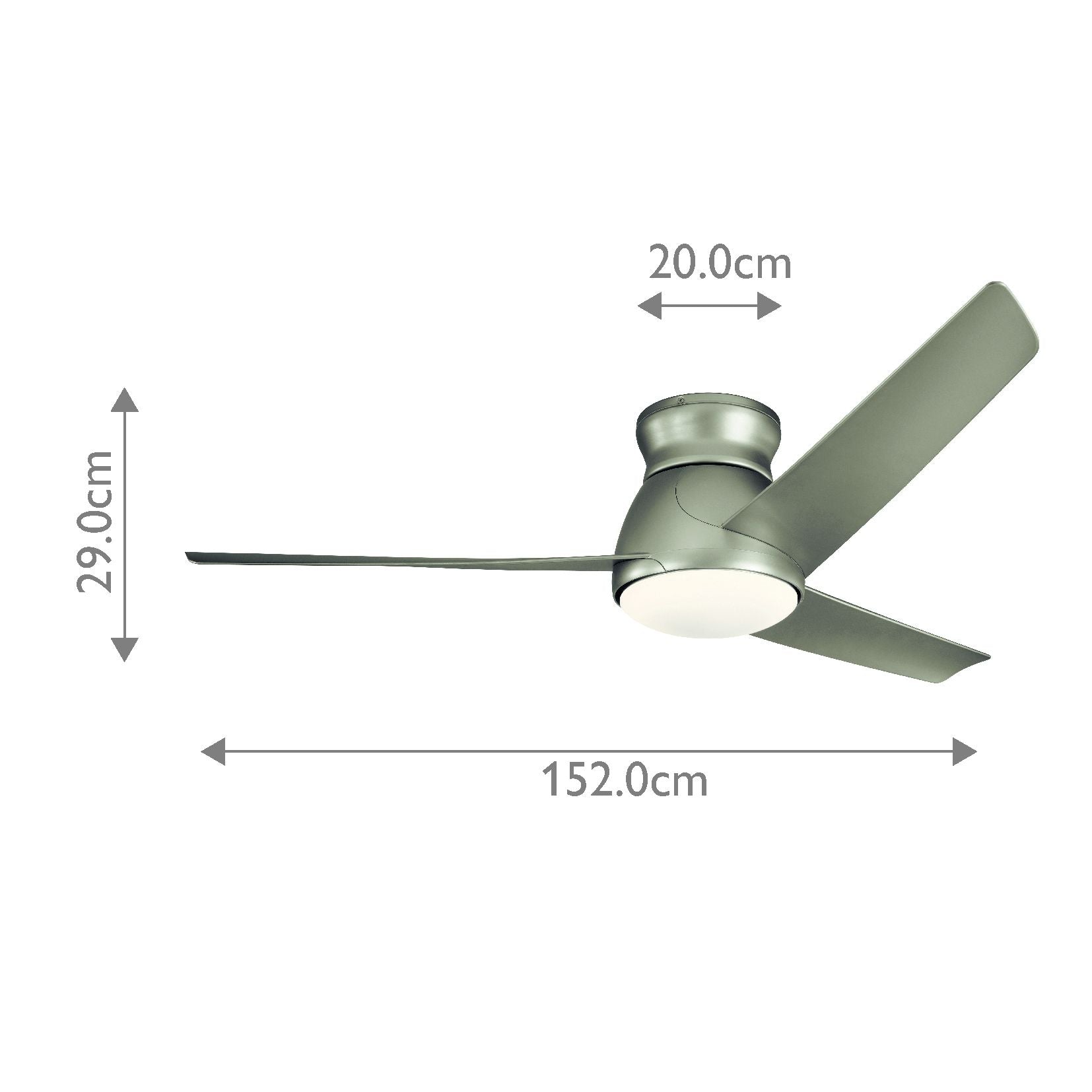 Eris - 60 Zoll / 152 cm Ventilator - Gebürstetes Nickel