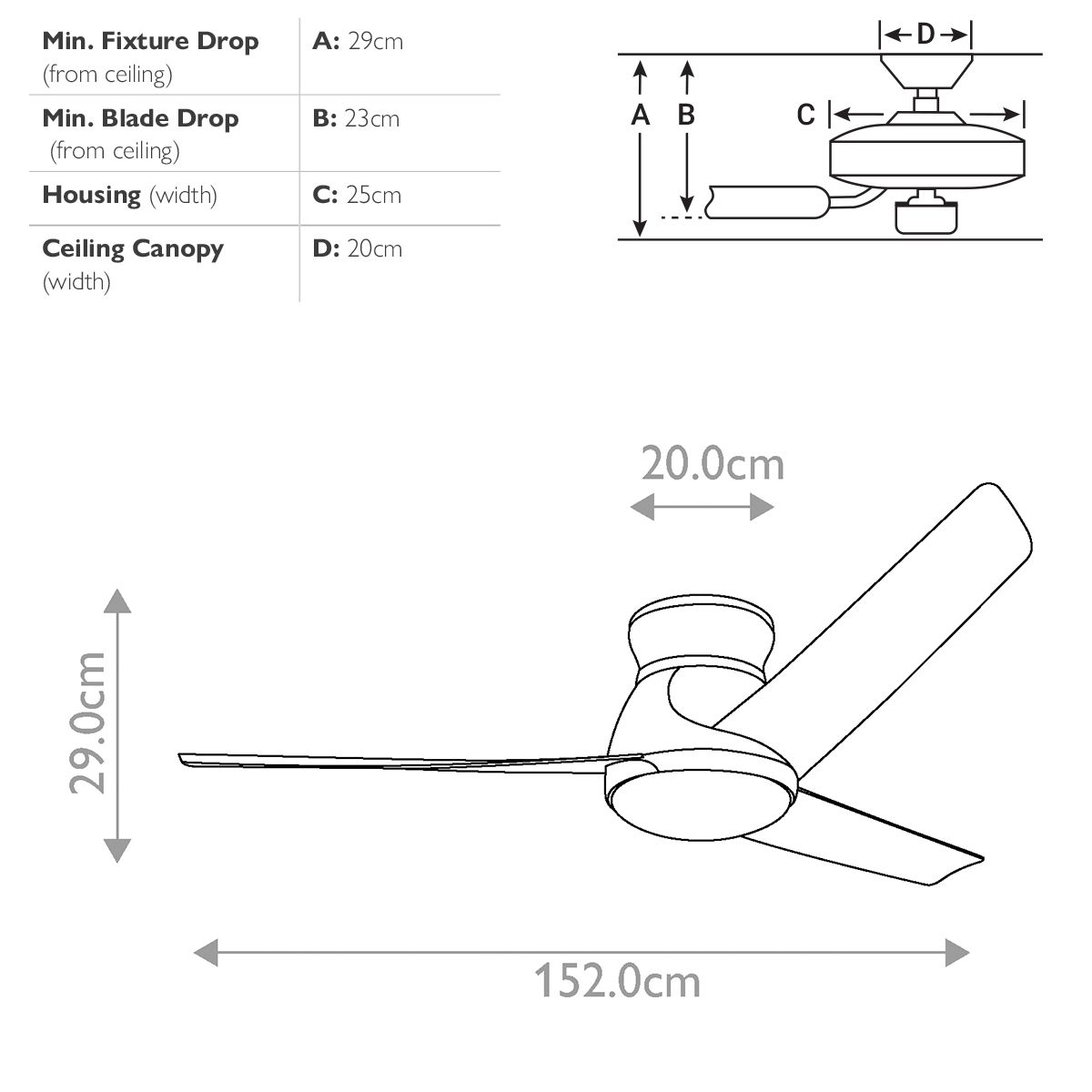 Eris - 60 Zoll / 152 cm Ventilator - Walnuss