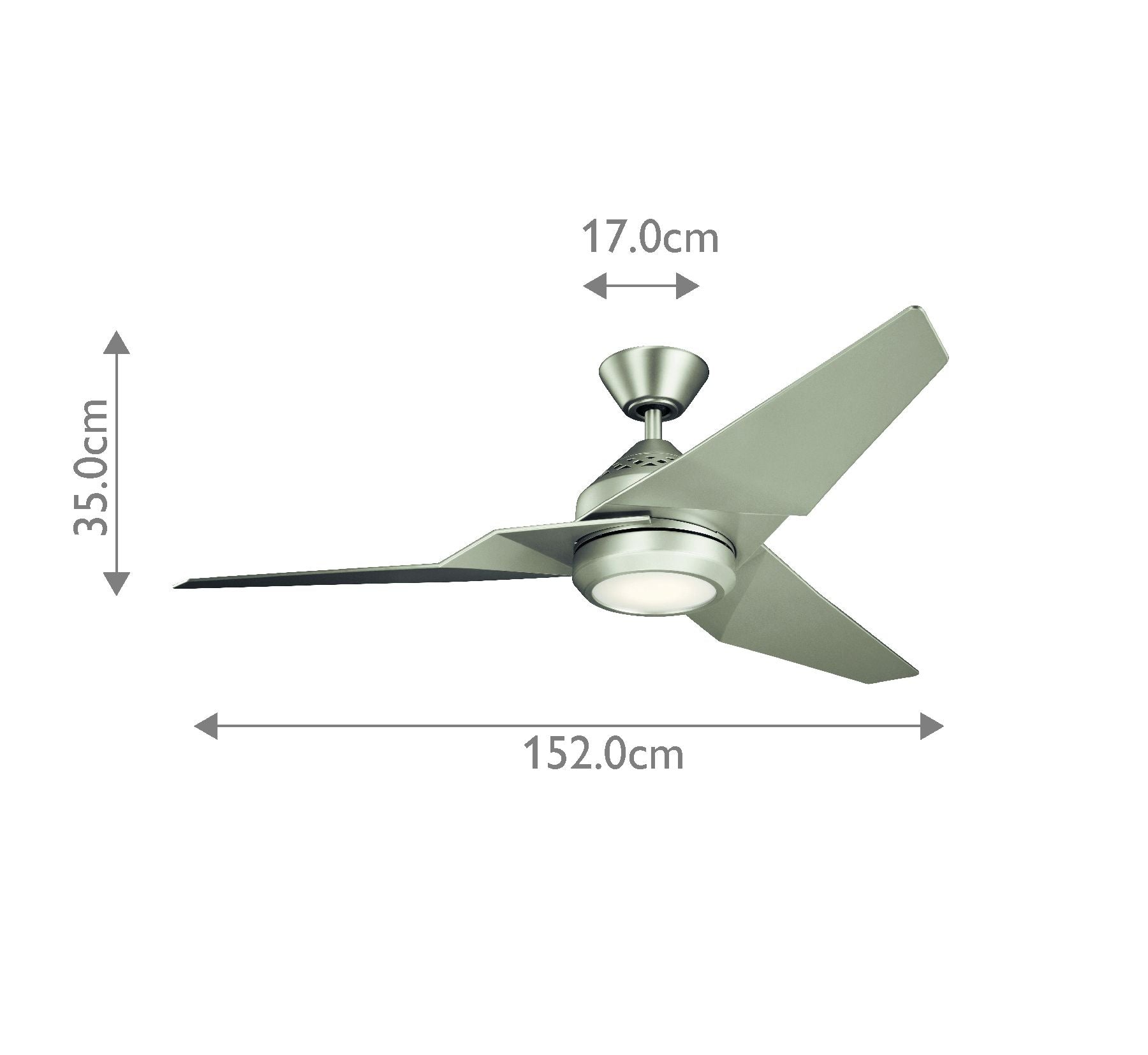 Jade - 60 Zoll / 152 cm Ventilator - Gebürstetes Nickel