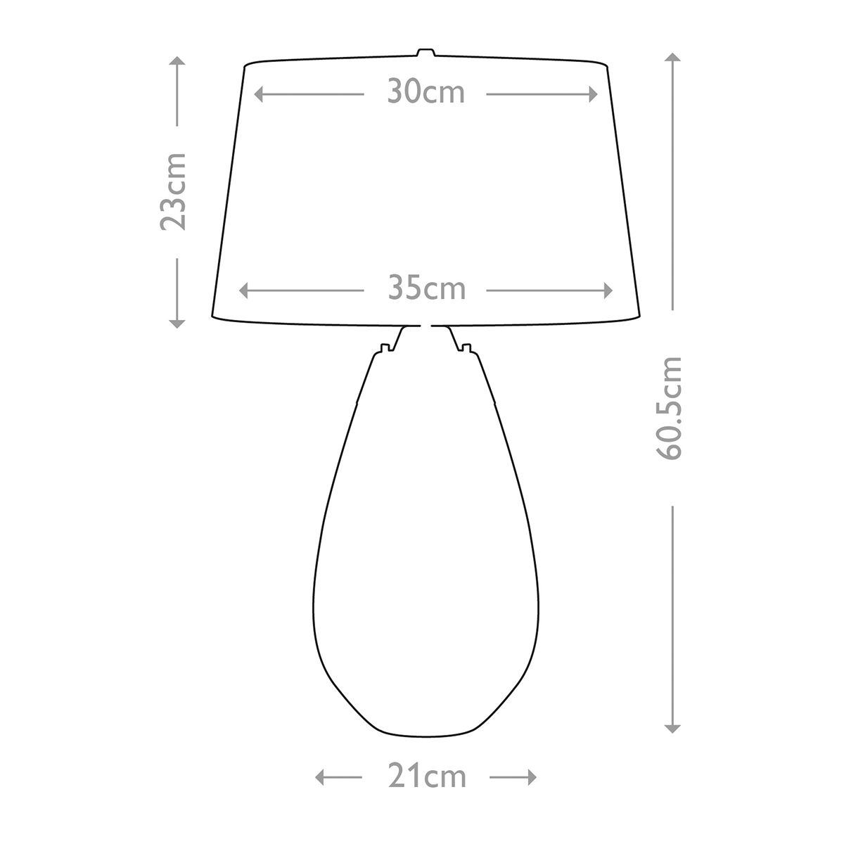 Kleine blaue Tischlampe Lena mit 2 Lichtern und cremefarbenem Schirm - Blau getöntes Glas / cremefarbener Schirm