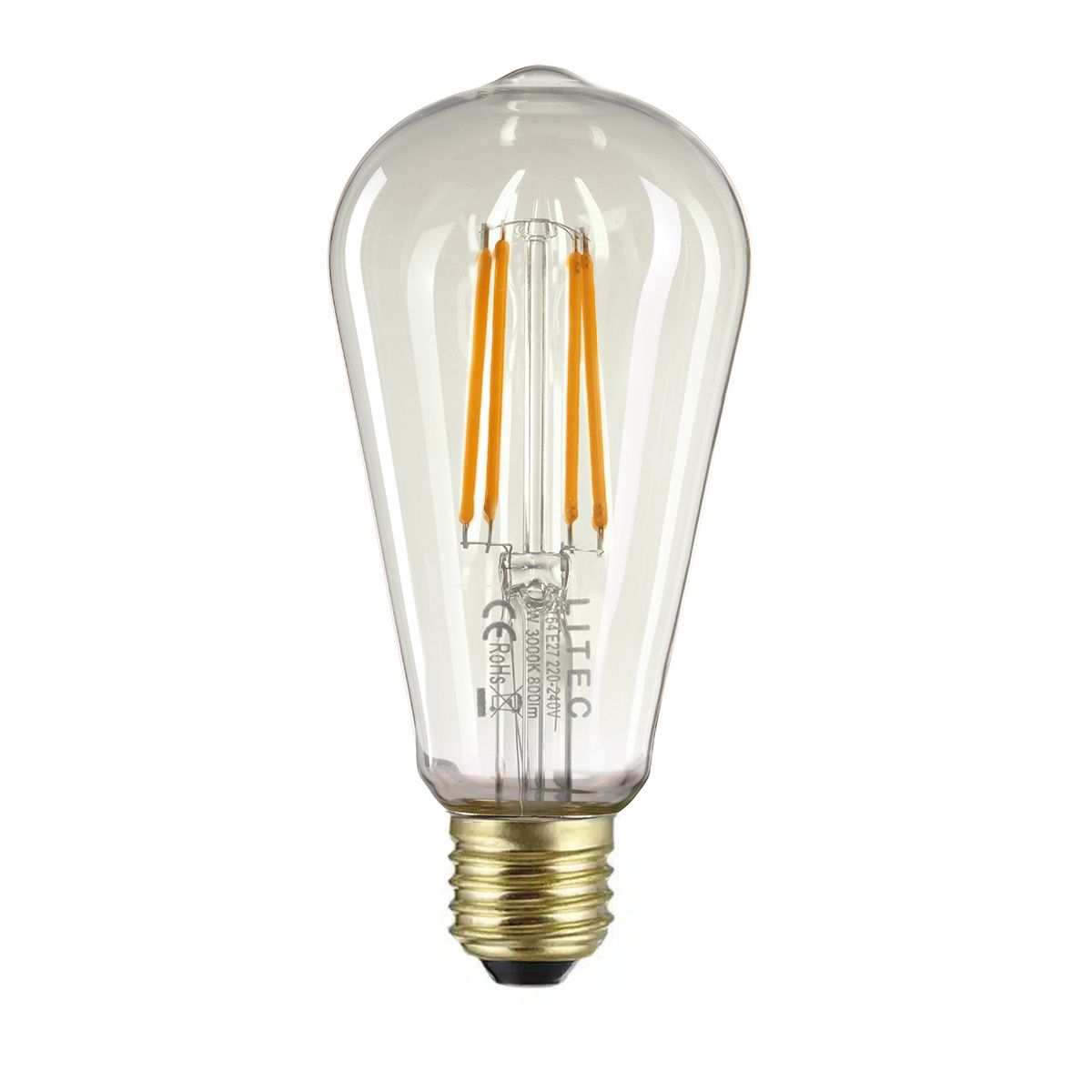 Klare Edison LED E27 Lampe - Klares Glas