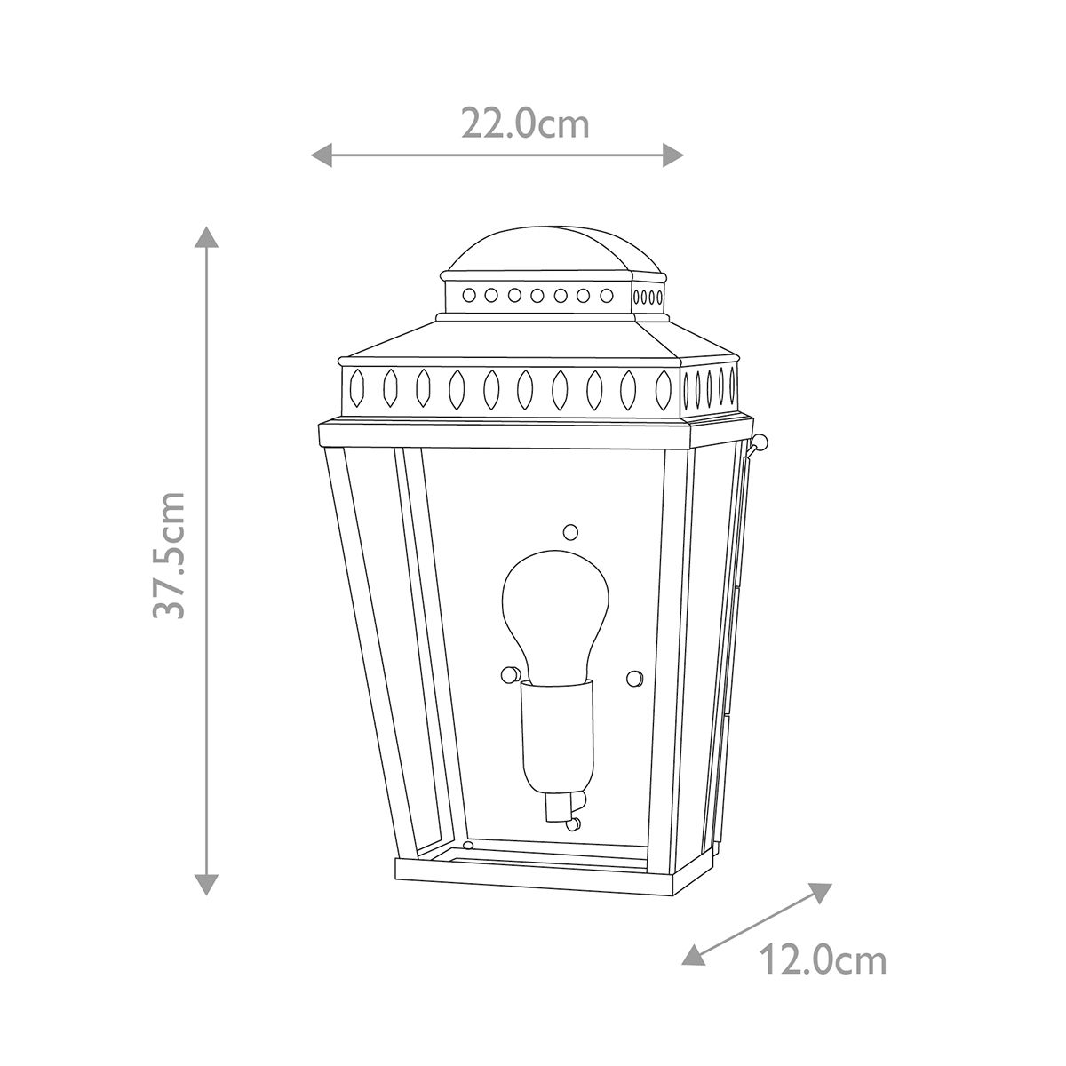 Mansion House Wandlaterne mit 1 Licht, poliertes Nickel