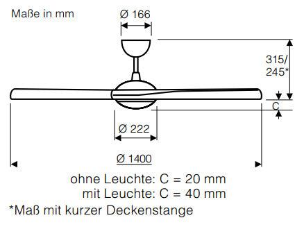 Energiespar Deckenventilator ECO INTERIOR