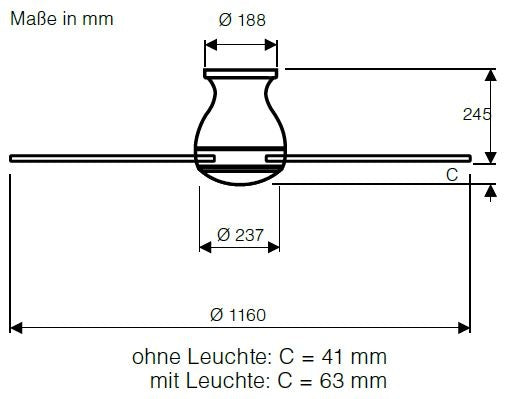 Energiespar Deckenventilator ECO PALLAS 116