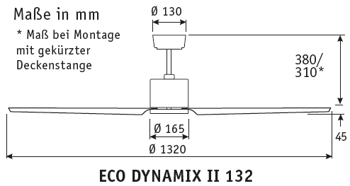 Energiespar-Deckenventilator ECO DYNAMIX II