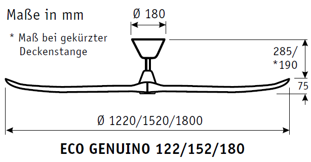 Energiespar Deckenventilator ECO GENUINO 152