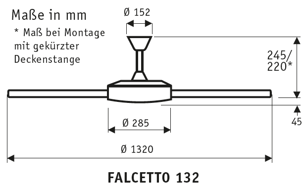 Deckenventilator Falcetto