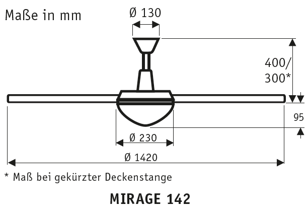 Deckenventilator MIRAGE