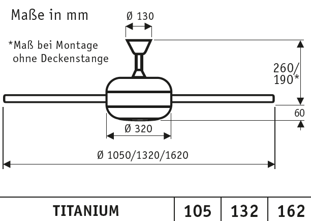 Deckenventilator TITANIUM