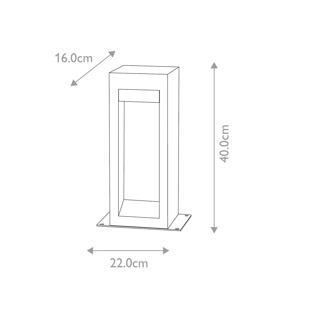 Parkstone Medium LED Poller - Basaltstein mit Edelstahl