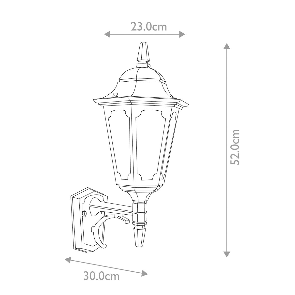 Parish 1 Wandlaterne mit Licht - Schwarz