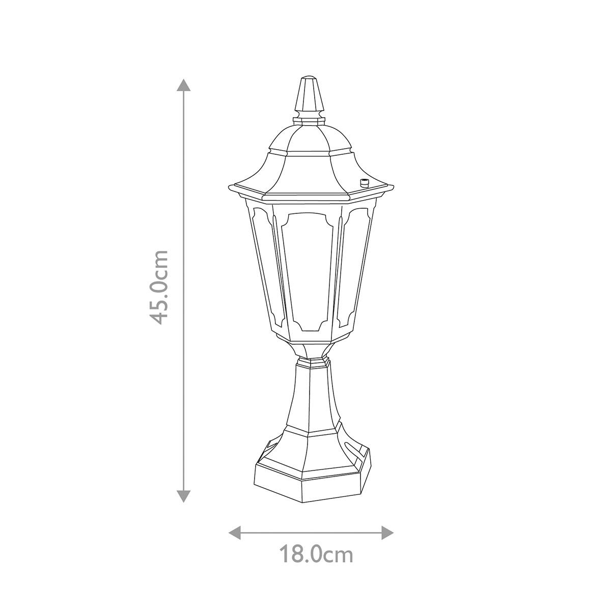 Parish Mini-Standlaterne mit 1 Licht, Schwarz