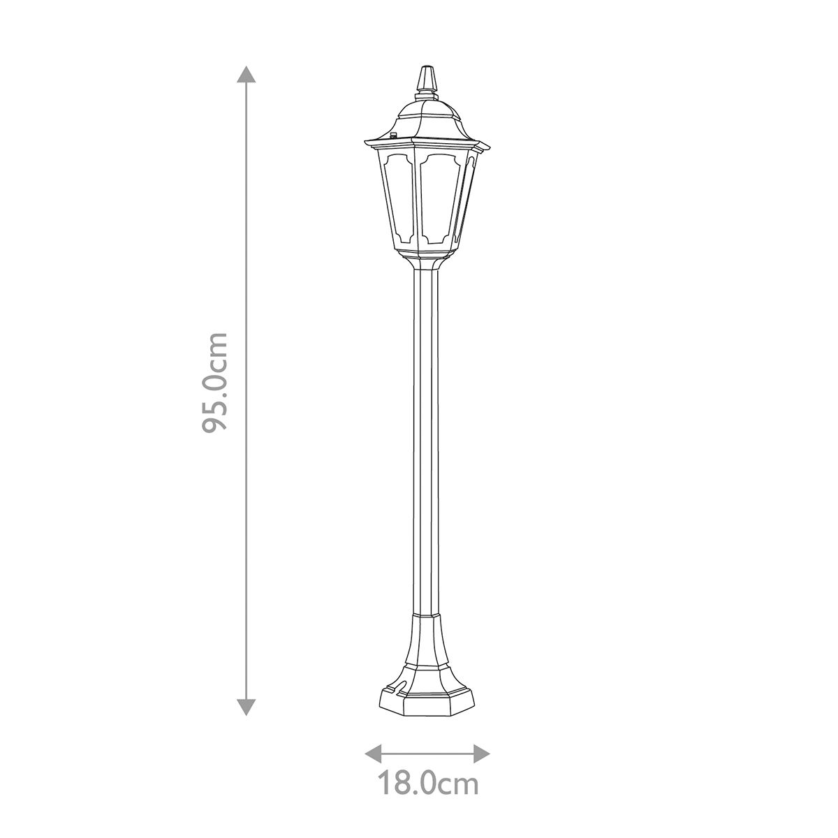 Parish Mini 1-Lichtsäule - Schwarz