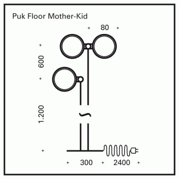  Puk Mini Floor Mother-Kid LED-Retrofit