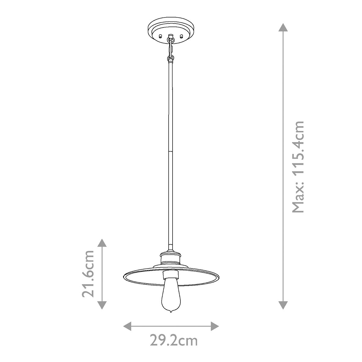 Admiral 1-flammige Mini-Pendelleuchte - Antik-Nickel