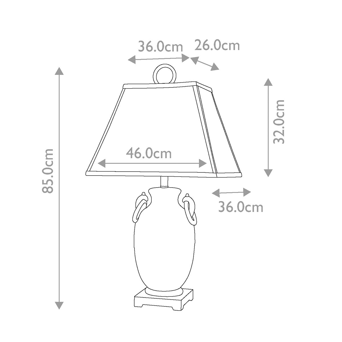 Amphora 1-flammige Tischlampe - Türkis glasiert