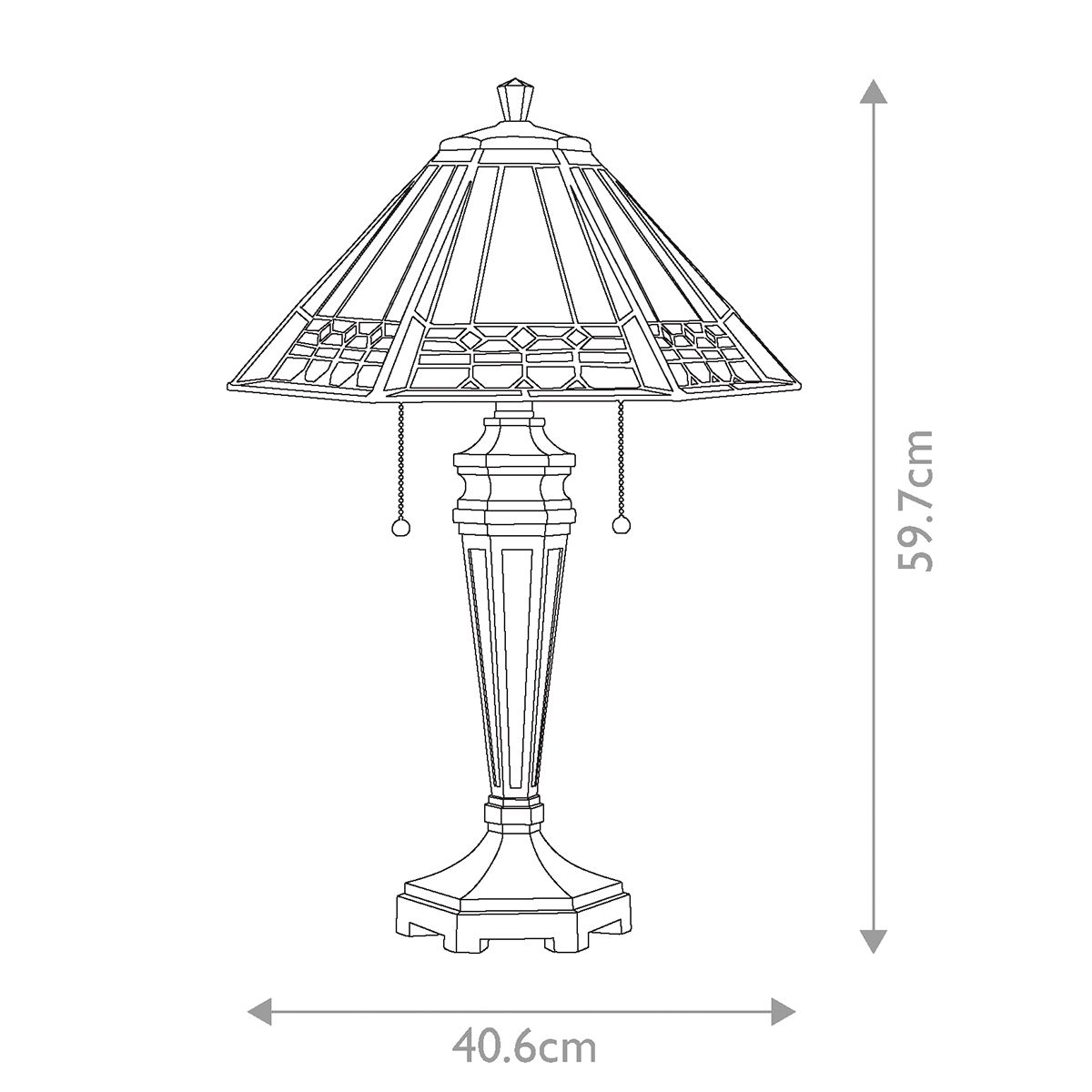 Arden 2-flammige Tischlampe - Bronzepatina