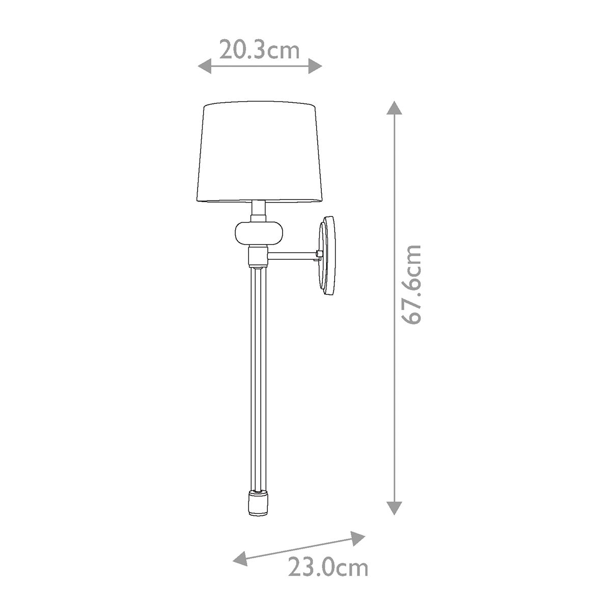 Barbour 1-flammige Wandleuchte - Poliertes Nickel