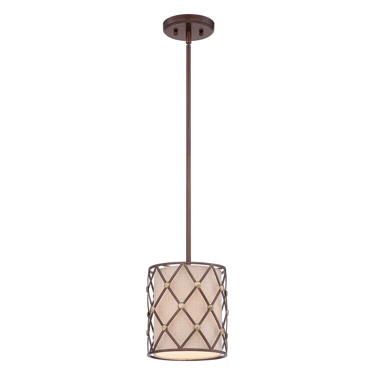 Braune Gitter-Mini-Pendelleuchte mit 1 Licht - Copper Canyon