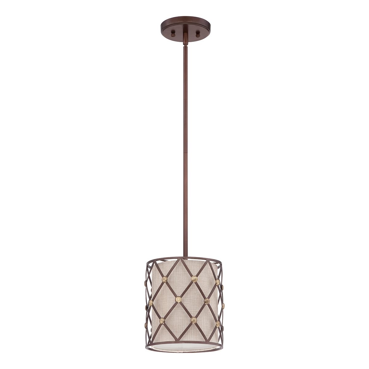 Braune Gitter-Mini-Pendelleuchte mit 1 Licht - Copper Canyon