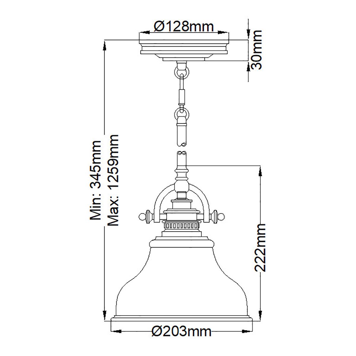 Emery 1-flammige Mini-Pendelleuchte - Imperialsilber