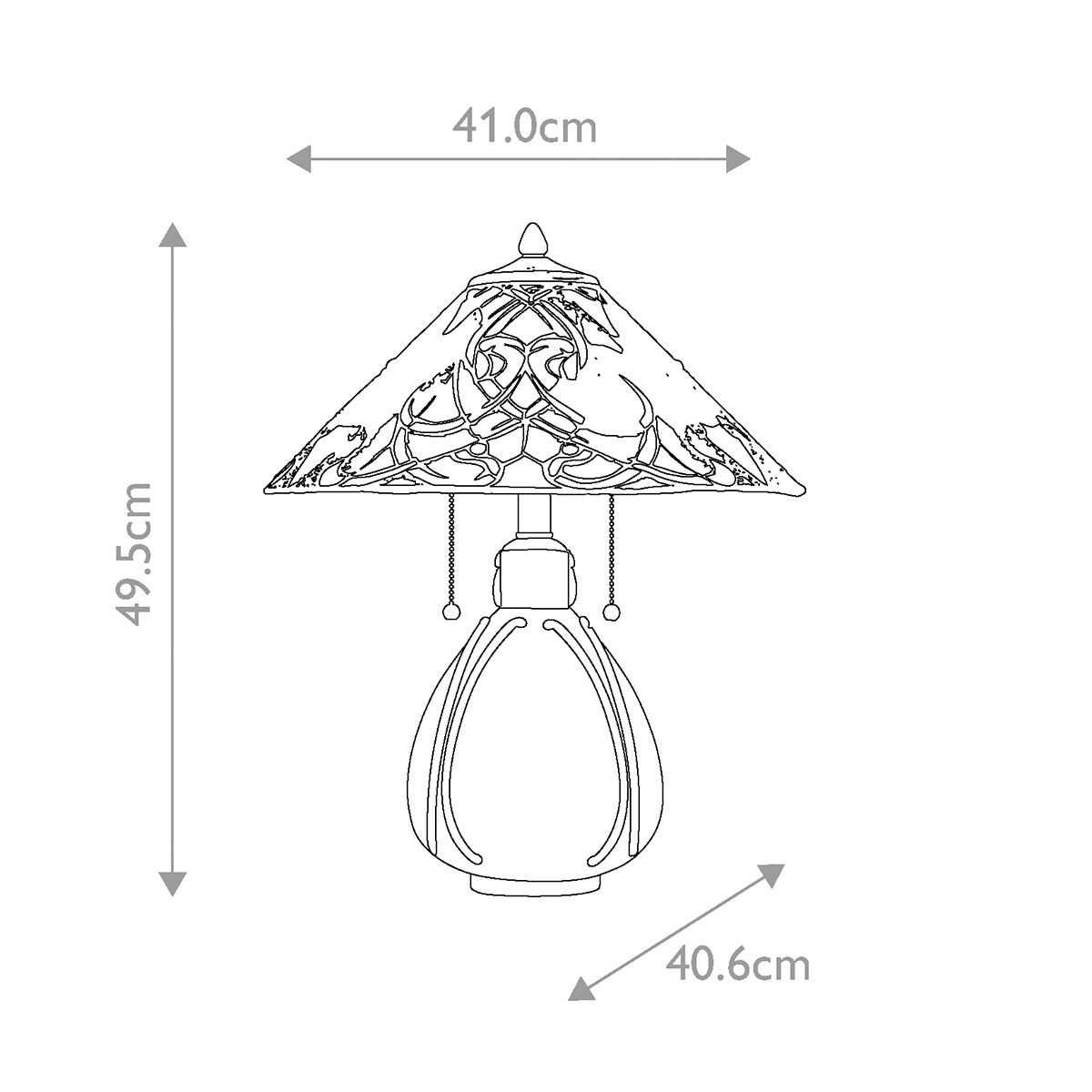 India 2-flammige Tischlampe - Imperiale Bronze