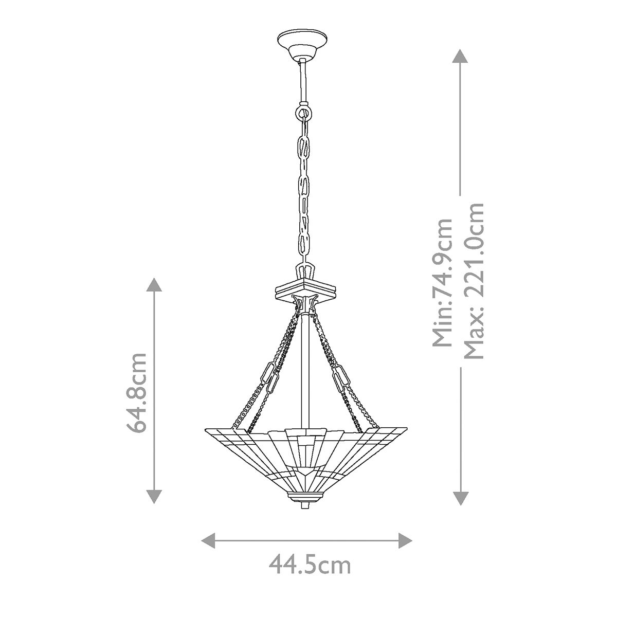 Inglenook 3-flammige Pendelleuchte - B - Valiant Bronze