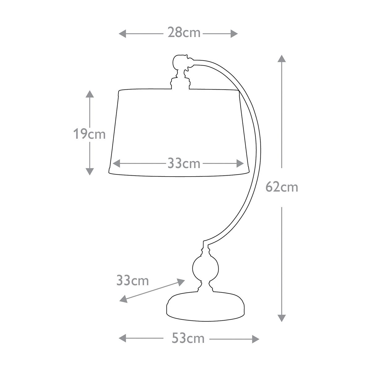 Jenkins 1-flammige Tischlampe - Gebürstetes Messing