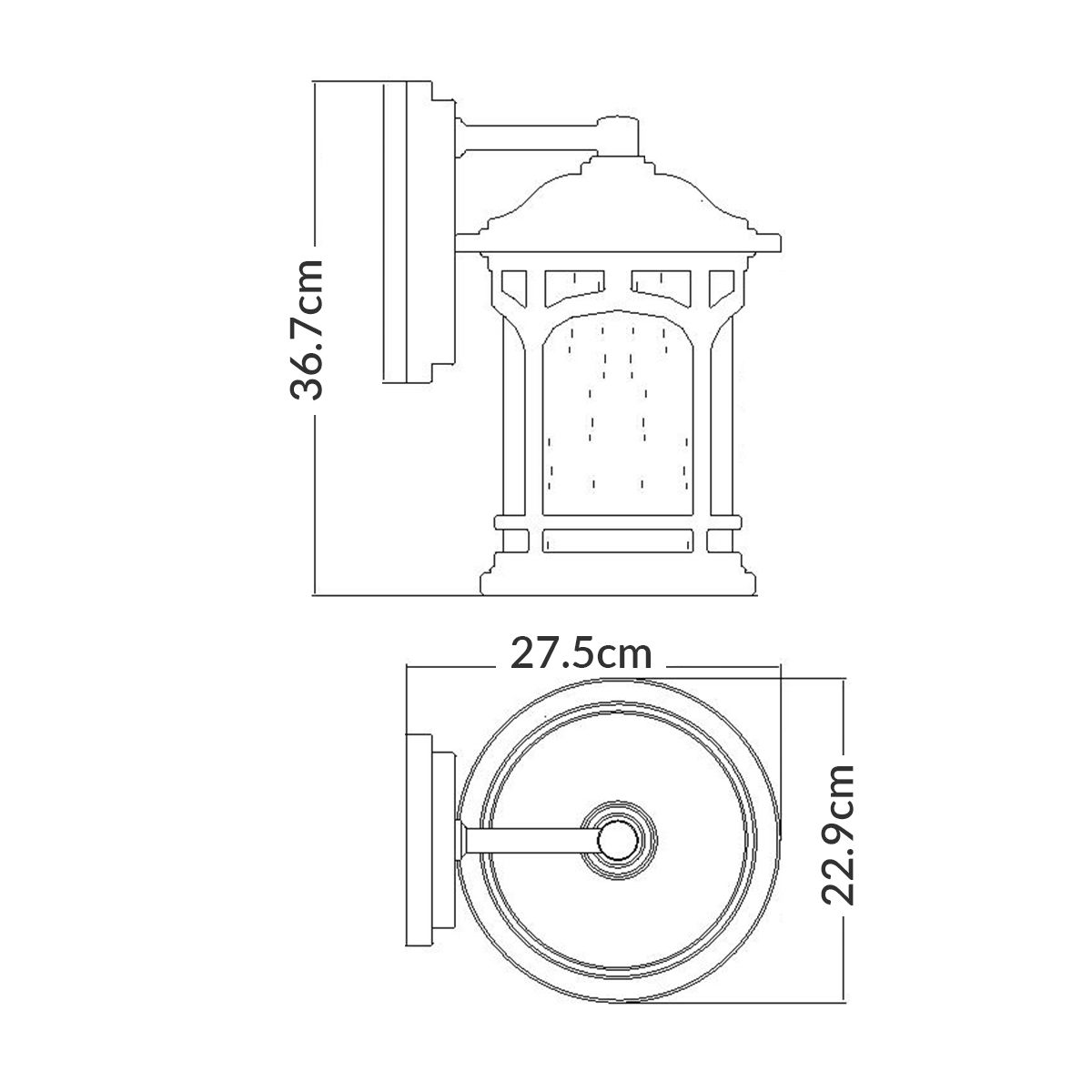 Marblehead 1-flammige mittelgroße Wandlaterne - Palladio-Bronze