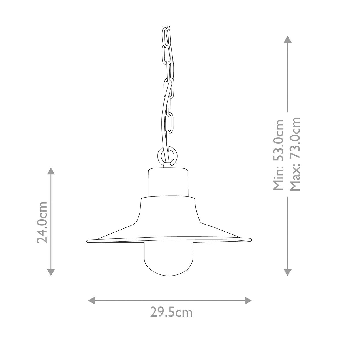 Sheldon 1-flammige Kettenlaterne - Antik-Nickel