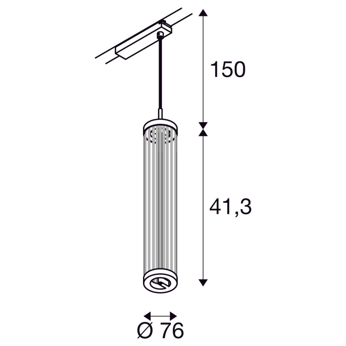 QUIMERA 1~ Pendelleuchte, Pendellänge 150cm, 2700K, PHASE, dunkel kupfer