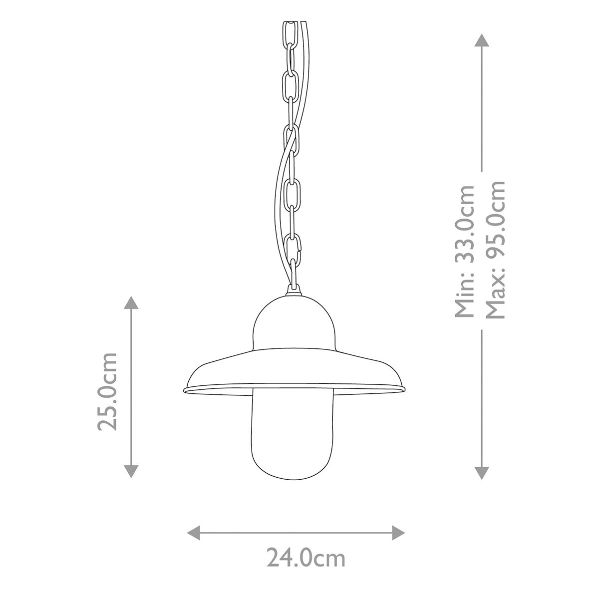 Somerton 1-flammige Kettenlaterne - Antik-Nickel