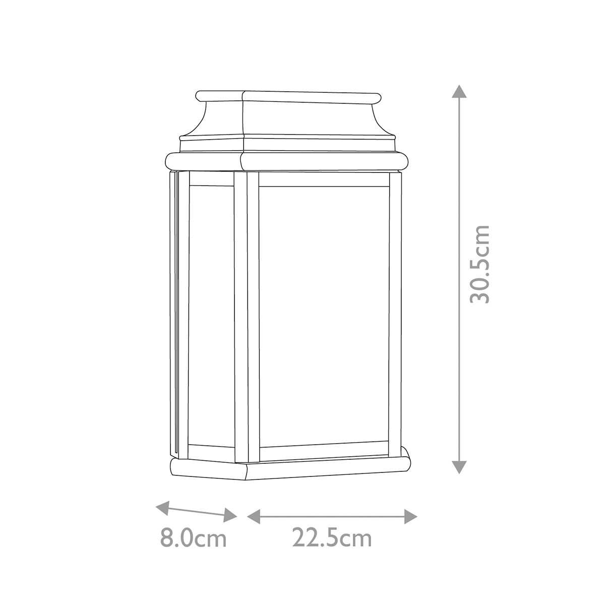 St. Martins Wandlaterne mit 1 Licht, poliertes Nickel